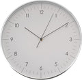 LUUK LIFESTYLE Modern Wall Clock Without Ticking, Pure Minimalist Design, legible Digits, Home Decor for Living Room, Office, in White and Silver-Ruum Studio Home