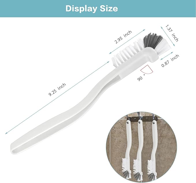 8 Pcs Dish Brush Bottle Bathroom Scrub Brushes Kitchen Cleaning Brush Right Angle Kitchen Brush Sink Household Pot Pan Edge Corners Tile Lines Brush with Stiff Bristles-Ruum Studio Home