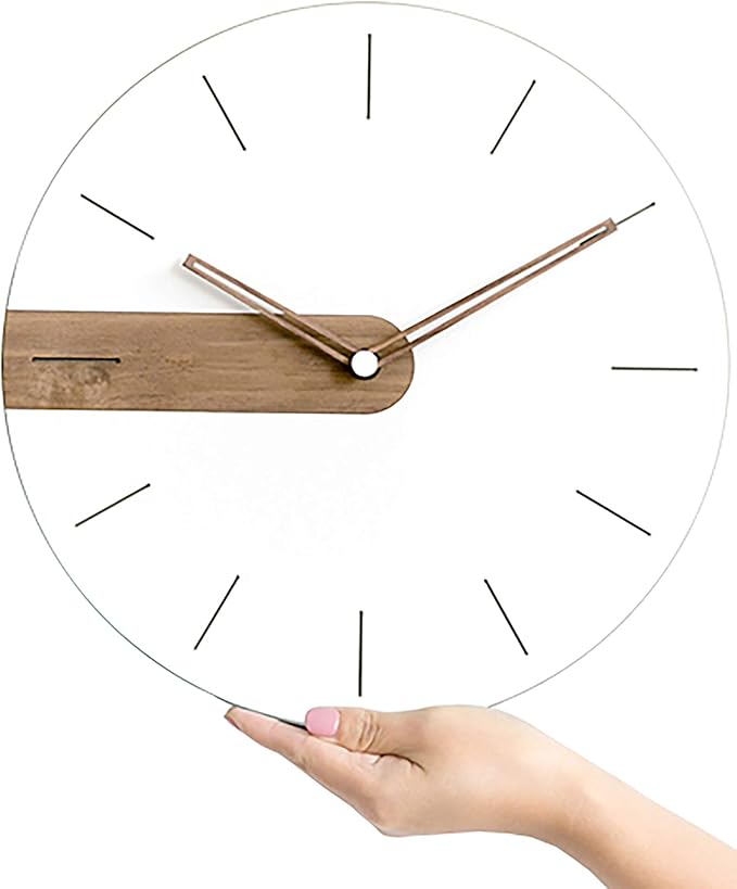 Stephanie Imports Modern Minimalist Exposed Wood Silent Wall Clock (Numberless)-Ruum Studio Home