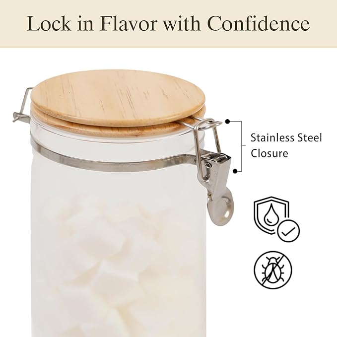Glass Coffee Canister Set with Shelf & Spoon 2 Piece Coffee Containers for Coffee Bean Storage Airtight Seal, Coffee Bar Accessories Filter Holder for Kitchen Organization-Ruum Studio Home