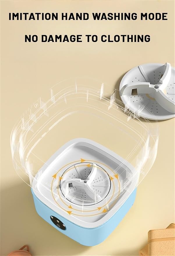 Portable Washing Machine, Mini Washer,16L Upgraded Large Capacity Foldable Washer.Deep Cleaning of Underwear, Baby Clothes and Other Small Clothes.Suitable for Apartments, Dormitories, Hotels.(Blue)-Ruum Studio Home