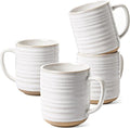 LE TAUCI Coffee Mugs 12 oz, Ceramic Mug Set, Housewarming Wedding Present, Coffee Cups for Latte, Hot Tea, Cappuccino, Mocha, Cocoa - Set of 4, Arctic White-Ruum Studio Home