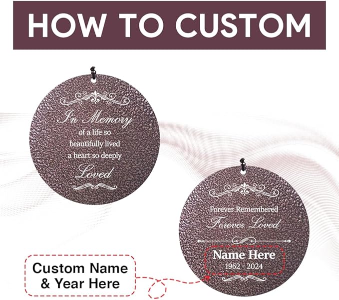 Personalized Sympathy Wind Chimes, Sympathy Gift After Loss of Mom Dad, or Loved One, Memorial Garden Remembering a Loved One Memorial Gifts-Ruum Studio Home