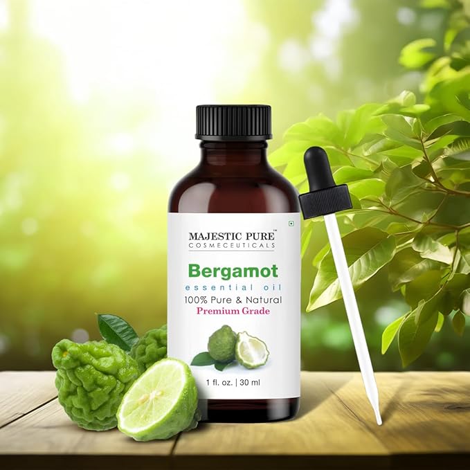 Majestic Pure Bergamot Essential Oil with Glass Dropper - 1 Fl Oz - 100% Pure and Natural Bergamot Oil - Premium Grade Essential Oils for Diffuser, Aromatherapy, Soap and Candle Making-Ruum Studio Home