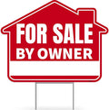 1PC For Sale By Owner Sign with Stakes, 17 Inches by 13 Inches - Double Sided Signs - Corrugated Plastic - FSBO Yard Sign for Home House Real Estate-Ruum Studio Home