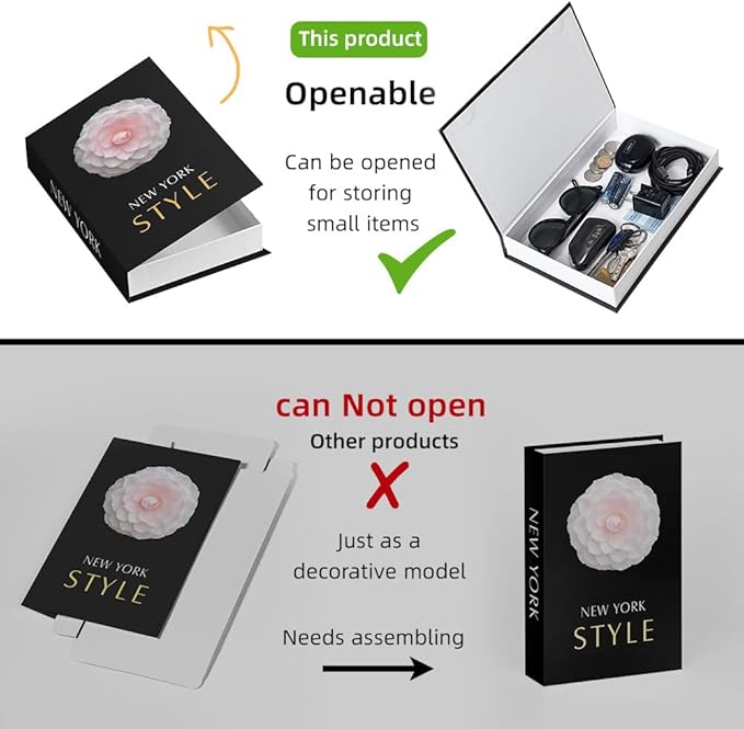 Decorative Storage Book Box – Hidden Storage for Remote Controls, Keys, and Small Items – Elegant Home Decor for Living Room, Bedroom, Coffee Table – Modern Style Faux Book Organizer (London)-Ruum Studio Home