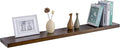 48 Inch Fireplace Mantel - 8 Inch Deep Rustic Premium Solid Pine Wood Floating Shelf - Farmhouse Wall Mounted Display Shelf - Heavy-Duty Metal Bracket - 48"W x 8"D - Set of 1 - American Walnut Color-Ruum Studio Home