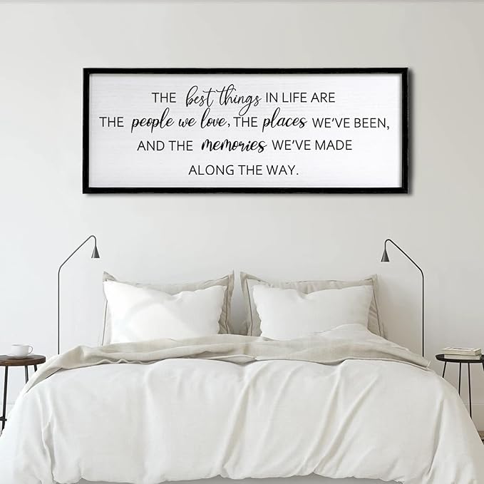 The Best Things in Life Framed Wall Art, 40''×15'' Rustic The Best Things in Life Sign for God Jesus Christ Prayer, Horizontal Holy Inspirational Family Home Decor-Ruum Studio Home