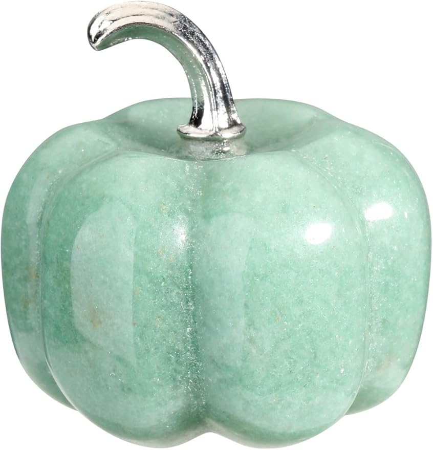 Jovivi Green Aventurine Crystal Pumpkin Figurine, 1.2" Mini Carved Gemstone Pumpkin Statue Decor Healing Stones Decorative Ornaments for Fall Harvest Thanksgiving Halloween Decorations Home Decor-Ruum Studio Home