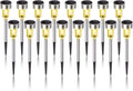 Solar Lights Outdoor Waterproof, Stainless Steel LED Landscape Lighting, Solar Garden Lights Solar Powered, Outdoor Solar Lights for Yard, Pathway, Walkway, Patio, Lawn - 16 Pack (Warm White)-Ruum Studio Home