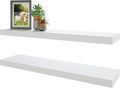 BAMEOS Floating Shelf,Wall Shelf,Decor Wall Mounted Shelves,Hanging Shelf Set for Bathroom Kitchen Living,Kitchen,Room Bedroom Storage (White, 47x9)-Ruum Studio Home