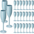 XUWAIDSGN Acrylic Champagne Flutes Toasting Glasses Unbreakable Mimosa Bar Reusable Wine Glasses Vintage Champagne Flutes Stemmed Drinking Cups 5.4 OZ for Christmas Birthday (24, Blue)-Ruum Studio Home