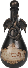 Braxio Halloween Home Decor Potion Bottles - Resin Black Bad Dragon Halloween Potion Bottles Gothic Decor Decorative Bottles Room Decor Aesthetic for Day of The Dead 4.25 * 4.25 * 9.5 Inch-Ruum Studio Home