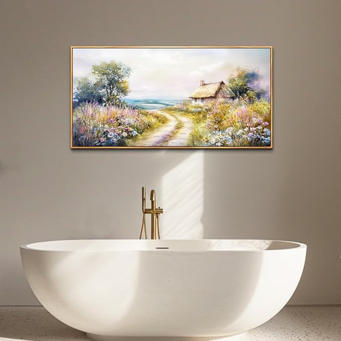 ZUITINGHUA Wood Framed Canvas Wall Art For Living Room Wall Decor For Bedroom Office Wall Decoration Country Road Landscape Paintings Farmhouse Pictures Artwork Room Aesthetic Home Decor 20x40 In-Ruum Studio Home
