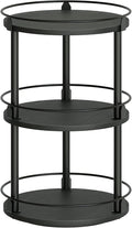 3-Tier Lazy Susan Organizer, Rotating Spice Rack, Spinning Organizer, Industrial Turntable Spice Rack Organizer for Cabinet, Kitchen Countertop, Pantry, Black SR23BK-Ruum Studio Home