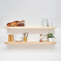 Homeforia 42 inch Wood Floating Shelf, High End Solid Natural Wood 42inch Large Floating Shelves for Wall Mounted, Unfinished Wooden Floating Shelves, Heavy Duty Bracket, 42 X 6.5 X 1.75 in, Set of 2-Ruum Studio Home