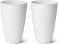 LA JOLIE MUSE 20inch Tall White Planters Set of 2,Large Tree Planters for Indoor Plants,Flower Containers for Front Porch, Honeycomb-Ruum Studio Home