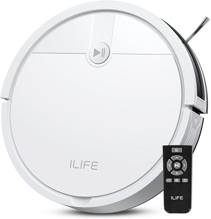 ILIFE V2 Robot Vacuum Cleaner, Tangle-Free Suction, 120 Mins Runtime, Slim, Self-Charging Robotic Vacuum Cleaner, Ideal for Pet Hair and Hard Floors-Ruum Studio Home
