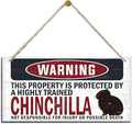 Warning Sign, Chinchilla Warning Wood Plaque Sign, Funny Door Signs, Decorative Wood Hanging Suspension Plaque, Farmhouse Wooden Wall Decor, Outdoor Hanging Wooden Signs-Ruum Studio Home