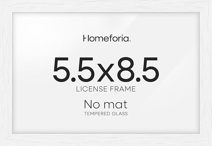 Homeforia 5.5x8.5 Business License Frame White, High End Oak 5.5 x 8.5 Wood Certificate Frames, 5.5by8.5 Document Frames for Wall or Tabletop, Wooden Picture Frames, Tempered Glass, Wall Kit, Set of 1-Ruum Studio Home