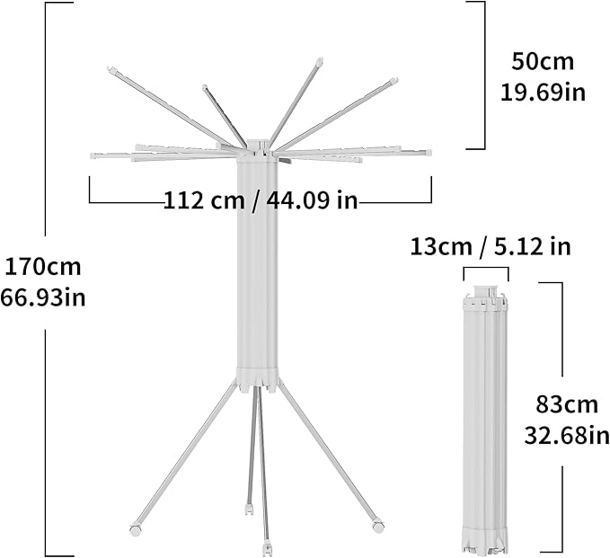 JOOM 4 Legs Single Layer Clothes Drying Rack, Garment Rack Portable and Foldable Space Saving Laundry Drying Rack - Drying Rack Clothing Floor Folding Balcony Bedroom Household Aluminum-Ruum Studio Home