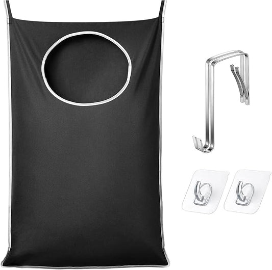 KEEPJOY XL Black Door Hanging Laundry Hamper, Large Size 36.5X22.5 inch Hanging Laundry Bag with Large Opening and 2 Strong Hooks for Whole Family Dirty Clothes-Ruum Studio Home