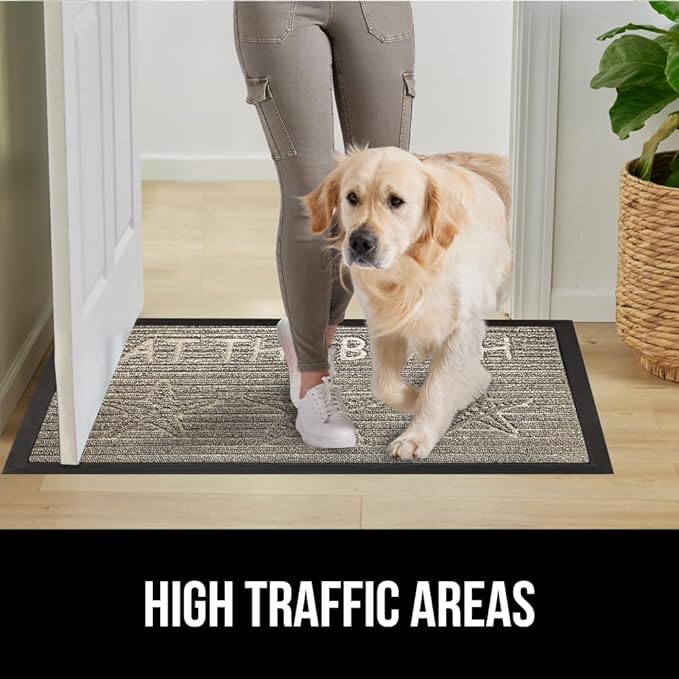 GORILLA GRIP 100% Waterproof All-Season WeatherMax Doormat, 47x35, US Designed Natural Rubber, Stain and Fade Resistant, Low Profile Indoor Outdoor Door Mats, Easy Clean Patio Mat, Sand Beach-Ruum Studio Home