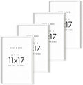 HAUS AND HUES 11x17 White Metal Picture Frames - Features Premium Aluminum, Vertical & Horizontal Hang, Shatterproof Plexiglass - Perfect for Home, Room, Office (11x17 in, White, Set of 4)-Ruum Studio Home