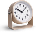 Analog Alarm Clock, Silent Non-Ticking Quartz Movement, Battery-Operated with Snooze & On-Demand Light, Easy to Set Gentle Wake Bedside Desk Clock, Ideal for Home, Travel, Office (Yellow)-Ruum Studio Home