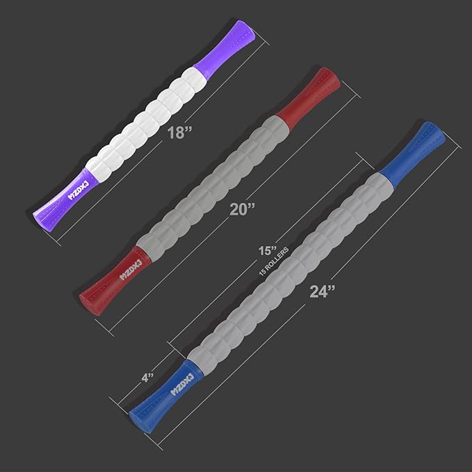 Muscle Roller Stick, Massage Stick for Full Body Relaxation, Relieves Muscle Soreness, Tension, Stiffness, for Shoulders, Neck, Back, Legs, Arms, Deep Tissue Massager(Purple)-Ruum Studio Home