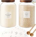 2 PCS Large Glass Jar with Airtight Lid, Glass Food Storage Jars for Tea,Spice,Cereal, Egg,Flour,Coffee and More(1 gallon/4000 ml)-Ruum Studio Home