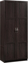 Sauder Storage Cabinet/ Pantry cabinets, 29.61 " x D: 16.02 " x H: 71.50", Cinnamon Cherry finish-Ruum Studio Home