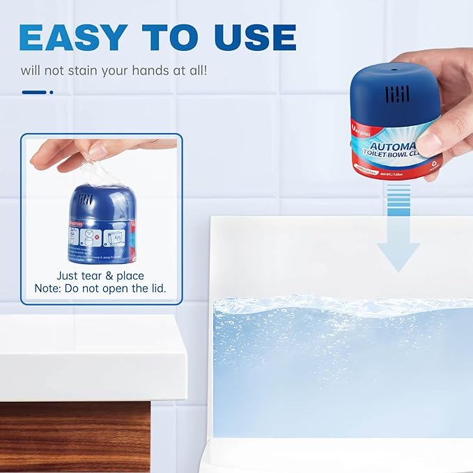 Vacplus Toilet Bowl Cleaners - 3 Pack, Krazy Clean Automatic Long-Lasting Toilet Cleaner Bottles, Easy-to-Use & Powerful Cleaning-Ruum Studio Home