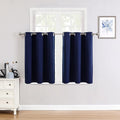 ChrisDowa Small Window Curtains for Kitchen and Bedroom - Grommet Short Thermal Insulated Room Darkening Curtains (2 Panels, Navy Blue, 34 x 36 Inch)-Ruum Studio Home