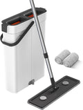 Mop and Bucket with Wringer Set,Hands Free Flat Floor Mop and Bucket,2 Washable Microfiber Pads Included,Wet and Dry Use, Home Floor Cleaning System for All Floor Types and Windows-Ruum Studio Home