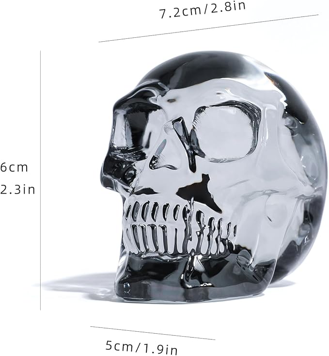 Model Statue for Home Décor Crystal Skull Decorative Figurine Gifts for Women Husbands Halloween Head Figurine Decoration Gift (Silver Skull)-Ruum Studio Home