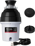 1 HP Garbage Disposal with Sound Reduction, TECASA Food Waste Disposer for Kitchen Sink, Septic Safe Garbage Disposal, Power Cord Included, Grey and Black - HyperCrush 100-Ruum Studio Home