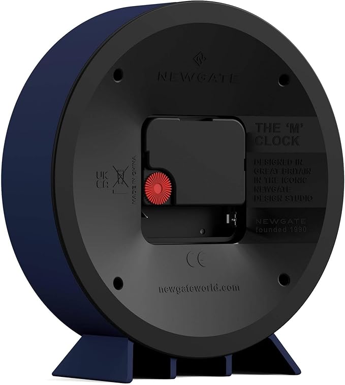 NEWGATE® M Mantel Echo Desk Clock | Modern Round Design | Navy Blue | Easy to Read Numbers | Contemporary Style for Desk, Table, Shelf or Bedside-Ruum Studio Home