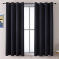 ChrisDowa Grommet Blackout Curtains for Bedroom and Living Room - 2 Panels Set Thermal Insulated Room Darkening Curtains (Black, 52 x 63 Inch)-Ruum Studio Home