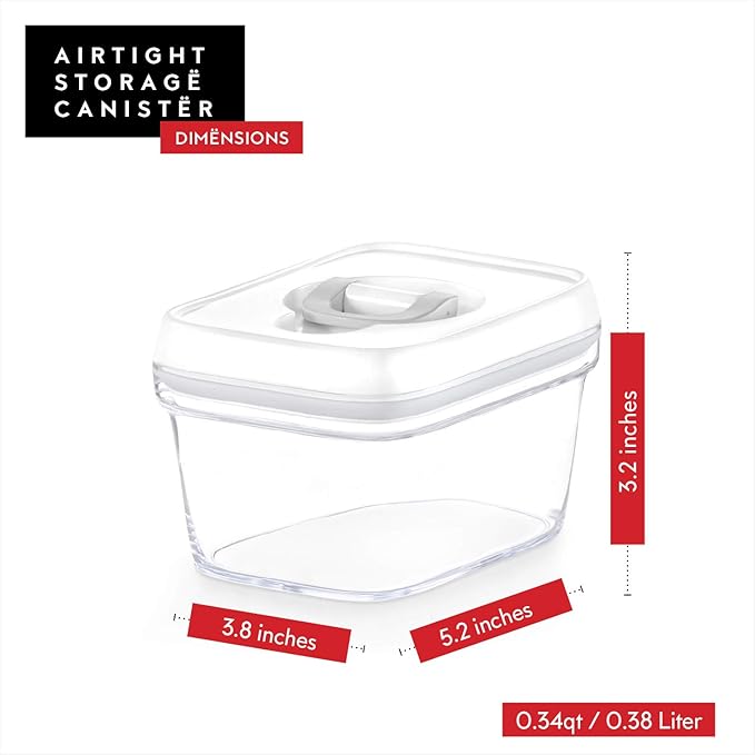DWËLLZA KITCHEN Airtight Food Storage Containers with Lids – 6 Pieces All Same Size - Pantry Container for Spices, Candy, Nuts, Coffee and Tea, Clear Plastic BPA-Free, Keeps Food Fresh & Dry-Ruum Studio Home