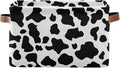 Black White Cow Skin Print Storage Basket Cube Storage Bins Organizer Bag Collapsible Closet Shelf Baskets with handle for Baby Cloth Pet Toy Book 14.2×10.2×8.3 IN-Ruum Studio Home