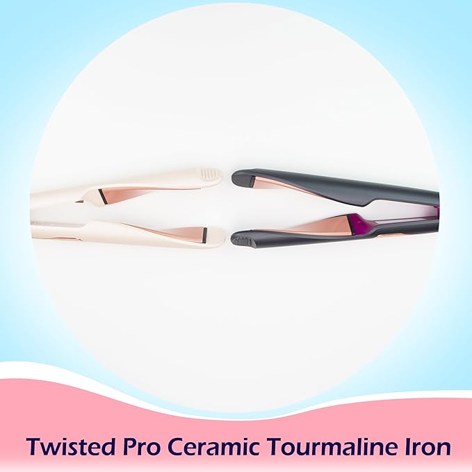 ANGENIL Pro Twist Ceramic Flat Iron 1 Inch, Dual Voltage Hair Straightener and Curler 2 in 1, Multi-Stylers Round Flat Iron Hair Curling Iron, Fast Heating LCD Display, 11 Adjustable Temp (250℉-450 ℉)-Ruum Studio Home