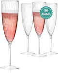 Clear Plastic Champagne Flutes, 96 PCS Disposable Reusable Cocktail Cups for Home Daily Life Party Birthday Wedding Toasting Drinking Champagne (6 oz)-Ruum Studio Home