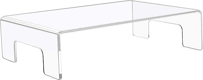 Jusalpha 6mm Thickness Clear Acrylic Display Riser with Tray Handles For Laptop, Notebook, Retail Display Food Display,12" x 8" x 3"-Ruum Studio Home