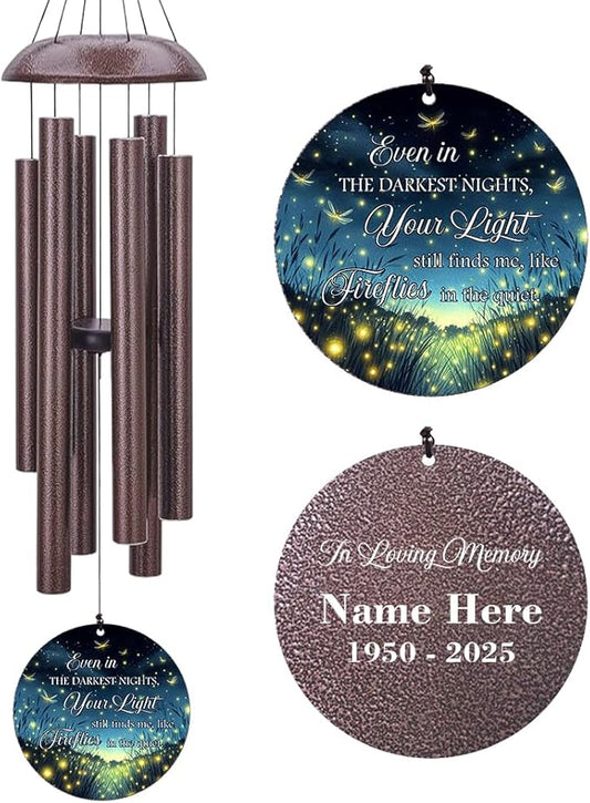 Personalized Sympathy Wind Chimes, 36inch Customized Wind Chime, Memorial Gifts for Loss of Loved One, Wind Chimes in Loving Memory of Dad/Mom, Condolences Gifts for Funeral-Ruum Studio Home