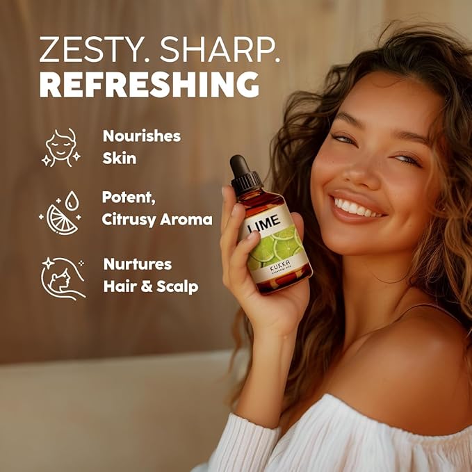 Kukka Lime Essential Oil for Skin - 4 Fl Oz - 100% Pure Natural Lime Oil for Diffuser, Hair, Candles & Soap Making Scent DIY-Ruum Studio Home