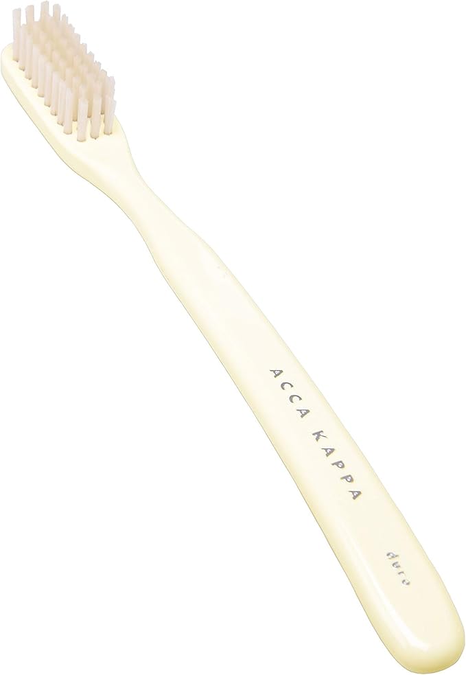 Acca Kappa Vintage White Toothbrush Hard Nylon Bristles Retro-Style Ergonomic Handle-Ruum Studio Home