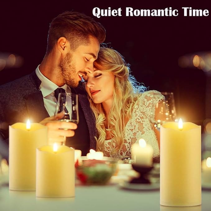 Flickering Flameless Candles with Remote, Most Realistic Battery Operated Candles, Set of 3 LED Candles with Timer for Home Wedding Halloween Christmas Decoration-Ruum Studio Home