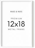 HAUS AND HUES 12x18 White Picture Frame - White 12x18 Frame Aluminum, Vertical & Horizontal Hanging, Shatterproof Plexiglass - Ideal for Home, Room, Office Decor (12x18 in, White)-Ruum Studio Home