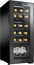 Wine Enthusiast 18-Bottle Dual Zone MAX Compressor Wine Cooler – Freestanding Beverage Refrigerator, Mini Fridge with Digital Touchscreen, Split Storage, Energy-Efficient Cooling, and LED Display-Ruum Studio Home
